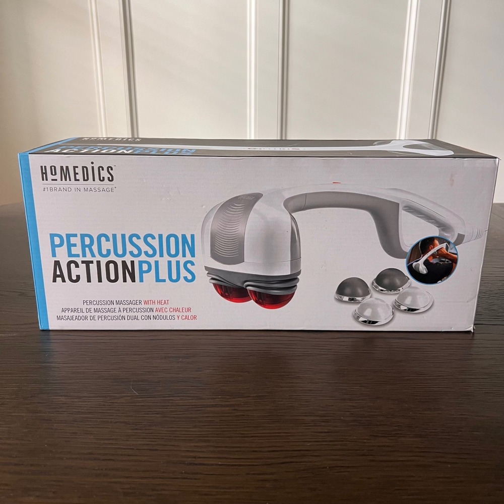 HoMedics Percussion Action Plus Handheld Massager with Heat HHP351H White NEW